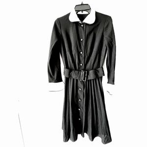 Women's Toni Dodd vintage luxury front black button collared long sleeve S.